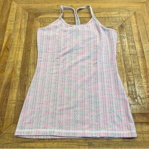 Ivivva Lululemon Patterned Athletic Tank Top Pink Green